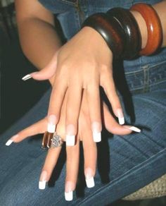 Long French Nails, White French Nails, Manicure Designs, French Manicure Designs, Curved Nails, French Manicure Nails, Classic French Manicure, French Tip Acrylic Nails, French Acrylic Nails