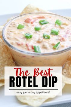 the best rotel dip is easy game day appetizer