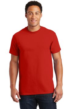 Adult Ultra Cotton® 6 oz. T-Shirt - RED - S | Gildan Adult Ultra Cotton T-Shirt in Red Size Small 2000, 0 Blank T Shirts, Work Wear Women, Plain Tshirt, Zip Sweatshirt, 50 50, Shoulder Taping, Printing Process, Rib Knit, Shirts Tops