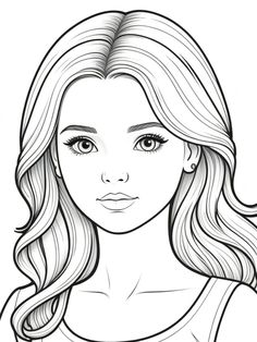 Women Face Outline Art, Face Outline Drawing, Face Coloring Pages