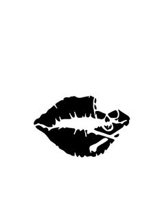 a black and white photo of a woman's lips with the word kiss written on it