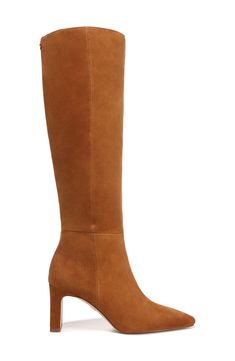 Soft leather brings timeless style to a knee-high boot designed with a squared toe and sleek heel. 2 3/4" heel (size 8.5) 16 1/2" shaft; 14 1/2" regular calf circumference 16 1/2" shaft; 16" wide calf circumference Leather upper/synthetic lining/rubber sole Imported Classic Square Toe Knee-high Boots For Fall, Classic Tall Heeled Boots For Fall, Calf Leather Knee-high Boots With Square Toe, Classic Wide Calf Knee-high Boots With Square Toe, Classic Knee-high Boots With Block Heel, Classic Knee-high Square Toe Boots With Wide Calf, Classic Knee-high Boots With Wide Calf And Square Toe, Square Toe Knee-high Boots With Leather Lining For Work, Classic Fall Knee-high Boots With Sculpted Heel