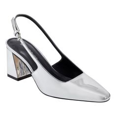 PRICES MAY VARY. Show off your sleek style in the Marc Fisher Lethe dress pumps. It features a mid block heel, adjustable ankle strap and stylish pointy toe. This pump is perfect for a versatile day-to-night look! Pointed Toe Slip on Closure 2.36" Heel Height Silver Heel, Silver Pumps, Statement Shoe, Pump Dress, Marc Fisher, Sleek Fashion, Luxe Gifts, Slingback Pump, Dress And Heels