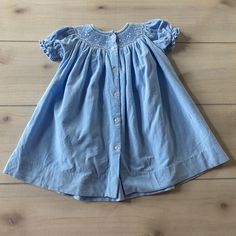 Closet Nine Blue Smocked Corduroy Dress. Size 18 months. Buttons in the back. Excellent used condition Corduroy Dress, Closet, Blue