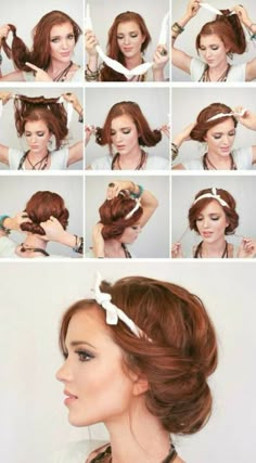 Easy Work Hairstyles, Blonde Bob Hairstyles, Hair Scarf Styles, Choppy Bob Hairstyles, Bow Hairstyle, Curly Hair Styles Easy, Pinterest Hair, Peinados Fáciles Para Cabello Corto, Long Bob