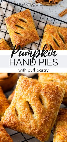 Hand Pies With Puff Pastry, Puff Pastry Pumpkin, Dark Forest Background, Pumpkin Hand Pies, Leaves Texture, Pumpkin Filling, Quick Baking, Puff Pastry Crust, Puff Pastry Filling