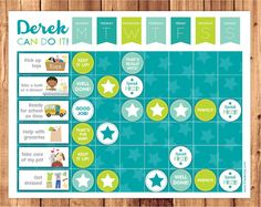 a game board with words and pictures on it that says derek can't do it