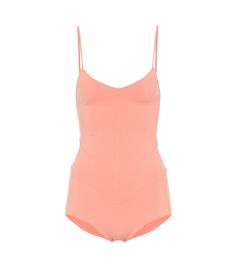 Lend an elegant feel to your activewear edit with this pale-pink Corset bodysuit from Live The Process. Constructed of moisture-wicking technical jersey, this body-forming silhouette has slender shoulder straps, vertical seams and brief-inspired bottoms. Layer yours over contrast leggings. Summer Nylon Leotard With Built-in Bra, High Stretch Seamless Swimwear For Spring, Seamless High Stretch Swimwear For Spring, Summer Gym Bodysuit With Built-in Bra, High Stretch Spaghetti Strap Bodysuit For Summer, High Stretch Summer Nylon Leotard, Second-skin Leotard For Spring, Second-skin Elastane Swimwear For Spring, Spring Elastane Swimwear