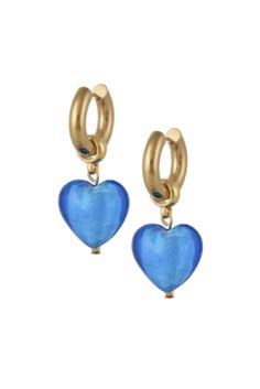 These shimmering heart earrings may take your breath away. Stainless steel gold plated hoop earrings with a Murano Glass heart. Size of Heart: 0.5 inches Handmade in Greece. Heart Earring, Clear Earrings, Glass Heart, Pink Earrings, Retro Floral, Glass Earrings, Pink Crystal, Heart Earrings, Murano Glass