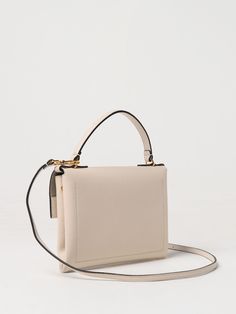 Mini Bag COCCINELLE Woman color White Cream Rectangular Bag With Gold-tone Hardware, Rectangular Cream Bag With Gold-tone Hardware, Chic Beige Box Bag With Gold-tone Hardware, Beige Rectangular Bags With Gold-tone Hardware, Beige Satchel Evening Bag, Beige Evening Box Bag With Handles, Beige Crossbody Evening Bag For Shopping, Chic Beige Evening Bag With Handles, Beige Square Flap Bag With Removable Pouch