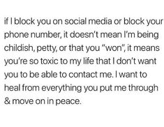 the text is written in black and white on a white background, which reads if i block you on social media or block your phone number, it doesn't