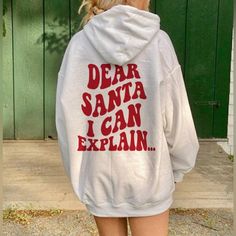 Brand New Ships Fast Aesthetic Christmas Sweatshirt, Christmas Wish List Aesthetic, Christmas Hoodies Design, Christmas Sweaters Aesthetic, Sweaters Aesthetic, Dear Santa I Can Explain, Santa I Can Explain, I Can Explain, Hoodie Aesthetic