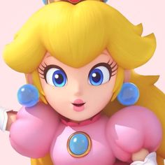 a close up of a nintendo princess peach character