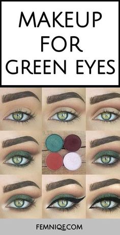 Looks For Green Eyes, Makeup Looks For Green Eyes, Makeup Tricks, Hazel Eyes, Makeup For Green Eyes, Eye Make, Beautiful Makeup