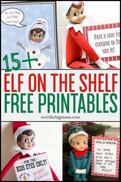 elf on the shelf with free printables for christmas and other holiday activities to help kids