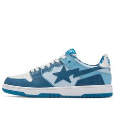 A BATHING APE Bape Sk8 Sta 1I30-191-006-BLUE (SNKR) Blue Casual High-top Breathable Sneakers, Casual Blue Breathable High-top Sneakers, Casual Blue High-top Breathable Sneakers, Blue Breathable Skate Shoes With Round Toe, Custom Blue Mid-top Sneakers For Light Sports, Blue Breathable Custom Sneakers For Streetwear, Breathable Light Blue Sneakers For Streetwear, Light Blue Sporty Basketball Shoes For Streetwear, Sporty Light Blue Basketball Shoes For Streetwear