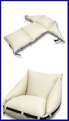 an image of two chairs with pillows on them and one has a pillow in the shape of a reclining chair