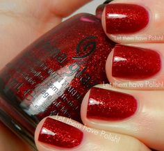 Ruby Pumps by China Glaze... Perfect Christmas color ;) Christmas Color, Dee Dee, Hair Skin Nails, I Love Nails, Nail Paint, Nail Color, Nail Polish Colors