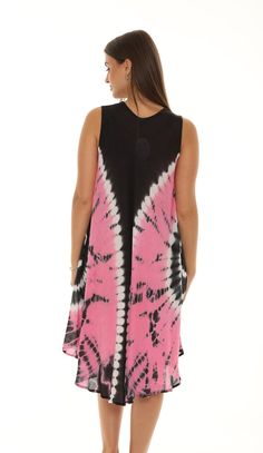 Buy Women's Casual Color-block Spiral Tie-dye Dress PLUS, Boho Sleeveless Dress, Plus Size Sundress, Summer Lounge Relaxed Beach Wear, Gift Online in India - Etsy Casual Tie-dye Mini Dress, Pink Sleeveless Casual Dress For Vacation, Casual Pink Sleeveless Dress For Vacation, Casual Tie Dye Mini Dress, Pink Cotton Sleeveless Vacation Dress, Casual Pink Sleeveless Beach Dress, Casual Pink Sleeveless Dress For Beach Season, Spring Tie Dye Sleeveless Sundress, Casual Pink Knee-length Sleeveless Dress