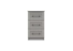 a tall gray cabinet with five drawers