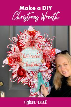 DIY Hot Cocoa Wreath For Christmas Wire Wreath Forms Christmas, Making A Wreath With A Wire Frame Christmas, Nutcracker Deco Mesh Wreath, Snowman Wire Wreath Form Dollar Tree Ideas, Dollar Tree Snowman Wire Wreath, Wreath Decorating Ideas, Craft Outlet, Diy Christmas Decorations For Home, Cocoa Christmas