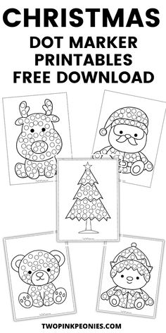 christmas dot marker printables for kids to color and cut out with their own pictures