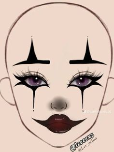 Jester Makeup Ideas, Jester Eye Makeup, Creepy Jester Makeup, Spooky Makeup Looks Halloween, Maquillaje Halloween Aesthetic, Jester Halloween Makeup, Clown Makeup Looks Drawing, Jester Makeup Female, Neon Clown Makeup