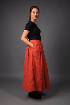 Linen skirt / Long Loose Linen skirt / Linen maxi skirt Linen Flowy Maxi Skirt With Lining, Flowy Linen Lined Maxi Skirt, Flowy Linen Maxi Skirt With Lining, Long Linen Relaxed Skirt, Relaxed Long Linen Skirt, Linen Full Skirt With Lining, Linen Full Maxi Skirt With Lining, Long Linen Skirt With Relaxed Fit, Full Linen Skirt With Lining