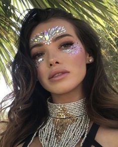 Face Jewels EDC Rave outfits, Festival Diamond Face Sticker, Adhesive Makeup rhinestones, Unicorn Princess Crystal Face Tattoo Sticker @Glamorousgala Festival Makeup Glitter Rhinestones, Edc Rave Outfits, Makeup Rhinestones, Edc Makeup, Festival Makeup Rhinestones