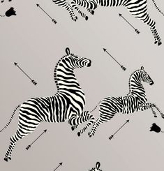 zebras and arrows wall decals on a gray background