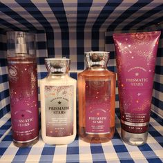 Prismatic Stars Bath Body Works Fragrance Notes: Raspberry Stardust Mystic Plum Cosmic Cashmere 4 Pc Set Includes: -Spray 8 Oz Bottle -Lotion 8 Oz Bottle -Shower Gel 10 Oz Bottle -Body Cream 8 Oz Tube New Sealed Perfect For A Gift Birthday, Valentines, Easter, Mother's Day, Christmas, Summer Essential Oil Mist, Christmas Summer, Moon Bath, Spray Lotion, Gift Sets For Her, Body Lotion Cream, Moisturizing Body Lotion