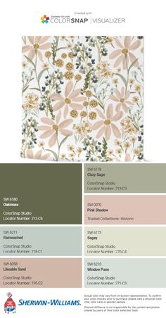 the color scheme for sherylin williams's new wallpaper collection, which is available