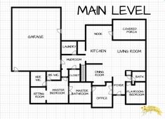 the main level floor plan for an apartment