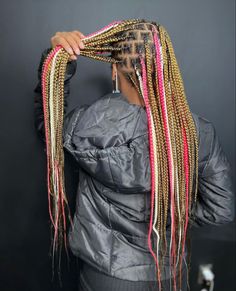 Long Knotless Braids With Beads, Extra Long Knotless Braids, Long Knotless Braids, Knotless Braids With Beads, Colored Box Braids, Feed In Braids, Weave Hairstyles Braided, Cute Box Braids, Kids Curly Hairstyles