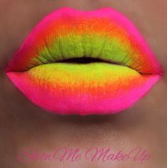 Neon Lipstick, Neon Lips, Pop Art Lips, Bright Eye Makeup, Mom Beauty, Green Lips, Neon Makeup