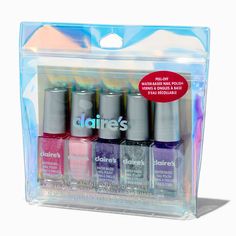 Claire's Y2K Princess Scented Peel Off Nail Polish Set - 5 Pack Press On Nails From Claires, Claire's Lip Gloss, 2000s Nail Polish, Claires 2000s, Claires Nail Polish, Water Based Nail Polish, Nail Polish Sets, Beauty Nails, You Nailed It