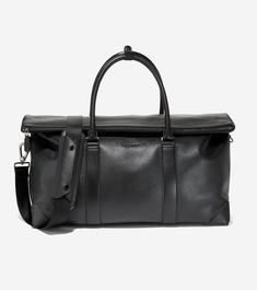 American Classic, Overnight Bag, Weekender Bag, Cole Haan, Adjustable Straps, Leather, Black