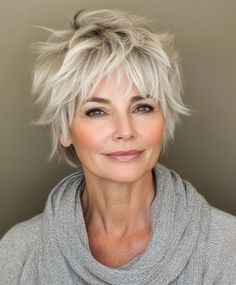 Tousled Short Shaggy Cut for an Effortlessly Cool Look Short Shaggy Hairstyles For Fine Hair, Short Pixie Shag Haircuts For Fine Hair, Short Modern Hairstyles For Women, Wash And Wear Haircuts Fine Hair, Pixie Hairstyles For Older Women Over 60, Shaggy Pixie Cuts Older Women, Short Hairstyle Women Over 60, Short Grey Hair Over 60, Textured Short Bob