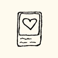 a drawing of a cell phone with a heart on the screen