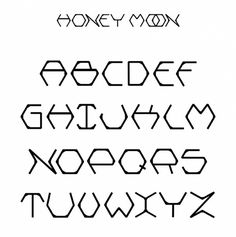 the font and numbers for honey moon's handwritten alphabets are shown in black ink