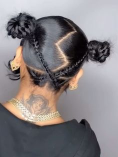 Low Space Buns Natural Hair, 2 Low Space Buns, Space Buns Natural Hair, Curly Space Buns, Buns Natural Hair, Low Space Buns, Cute Ponytail Styles, Bow Hairstyles, Quick Curly Hairstyles