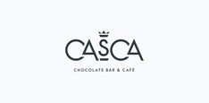 the logo for casca chocolate bar and cafe, which has been designed by person