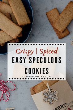 crispy spiced easy speluoos cookies on a plate with candy canes