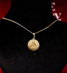 We believe that fancy words is not what you need to be satisfied about our product description so here is all the information you need to feel confident about our Vikings Coin Gold Necklace. Carefully designed Norse Mithology Coin Necklace. Stainless 925K Silver options are available! All of our items are handmade by us. We use around 3-6 grams of the material of your choosing when purchasing plus chain. Each part of your new necklace will be made of the material of your choice, including the ch 14k Gold Medallion Jewelry For Good Luck, Good Luck Pendant Jewelry Stamped 14k, Good Luck 14k Stamped Pendant Jewelry, Classic Engraved Jewelry For Good Luck, Collectible Symbolic 14k Gold Jewelry, Symbolic 14k Gold Jewelry For Commemoration, Hallmarked Round Pendant Jewelry For Commemoration, Round Pendant Jewelry With Hallmark For Commemoration, Commemorative Hallmarked Round Pendant Jewelry