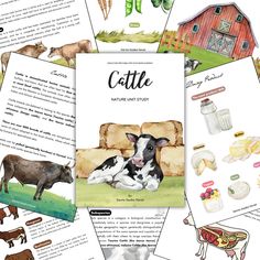 a book with pictures of cows and farm animals