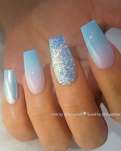 Ombre Chrome, Coffin Nails Ombre, Blue Ombre Nails, Image Nails, Nails Ombre, Pink Ombre Nails, Ombre Acrylic Nails