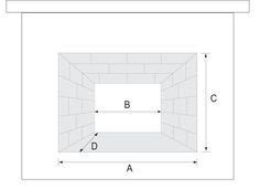 a drawing of a square in the middle of a room with two sides facing each other