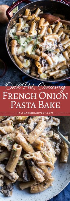 one pot creamy french onion pasta bake