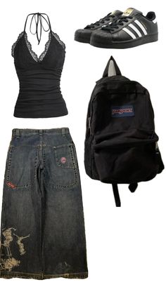 two pieces of clothing including a backpack and shoes