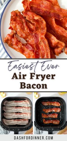 the air fryer bacon recipe is ready to be cooked in the oven and served